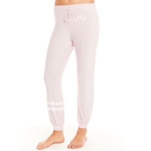 CHASER BLUSH PINK LOVE JOGGER LOUNGE PANTS NEW